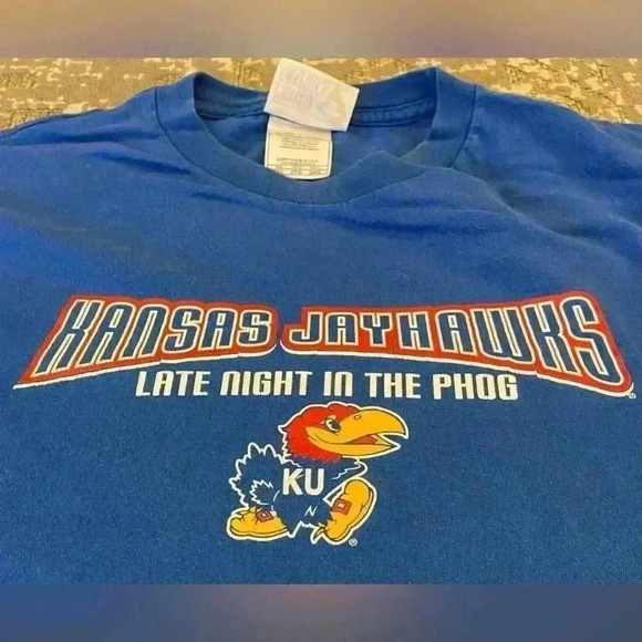 Kansas Jayhawks 2003 Late Night Short Sleeve size 2XL color Blue - Picture 2 of 5